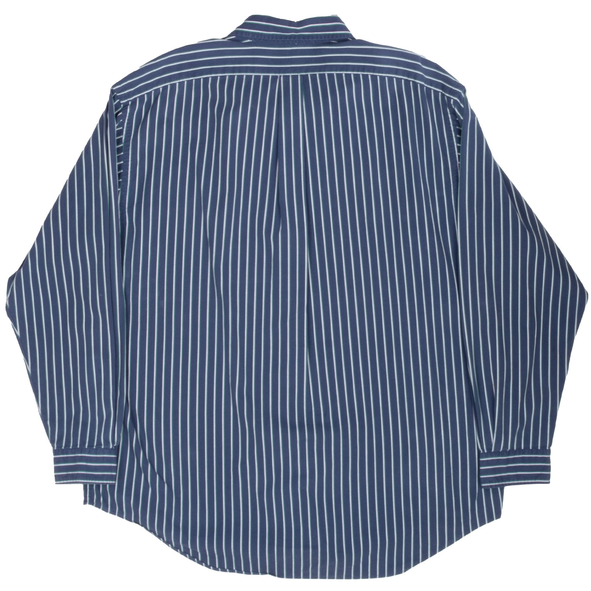 Vintage Polo Ralph Lauren Blue White Striped Shirt 1990S Size XL
