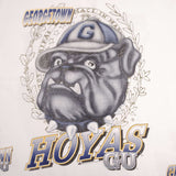Vintage Ncaa Georgetown University Hoyas All Over Print Tee Shirt 1990S Size XL With Single Stitch Sleeves