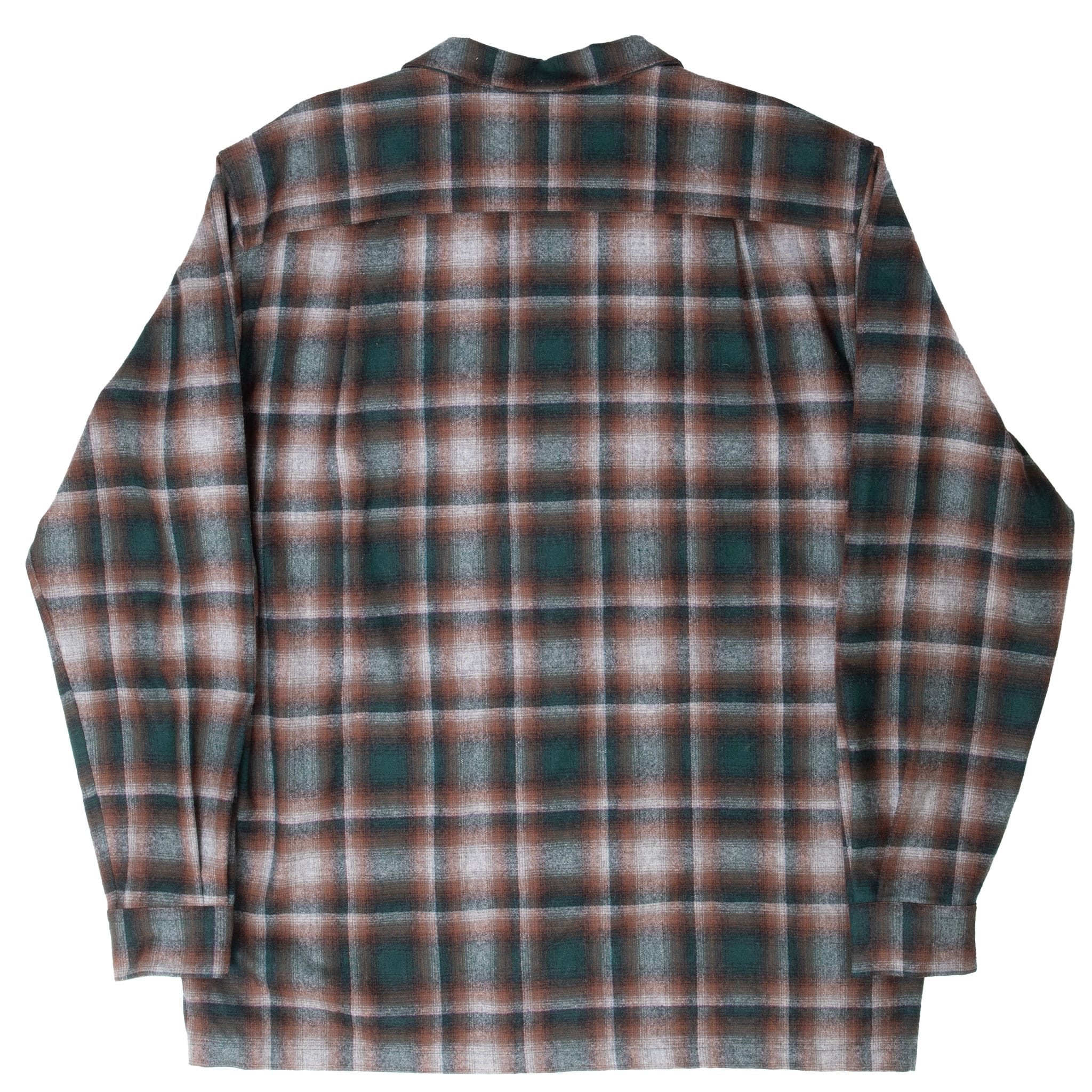 Vintage Pendleton Brown Green Plaid Western Wool Shirt 2000S Size Xl Tall