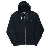 Vintage Ralph Lauren Full Zip Classic Black Hoodie Sweatshirt 1990S Size 3XL Tall