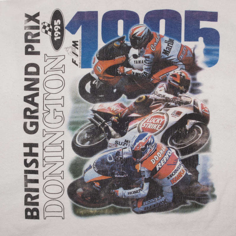 Vintage Moto GP British Grand Prix 1995 Donington Tee Shirt 1995 Size XL 