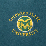 Vintage Colorado State University Henley Green Sweatshirt 1990S Size XL