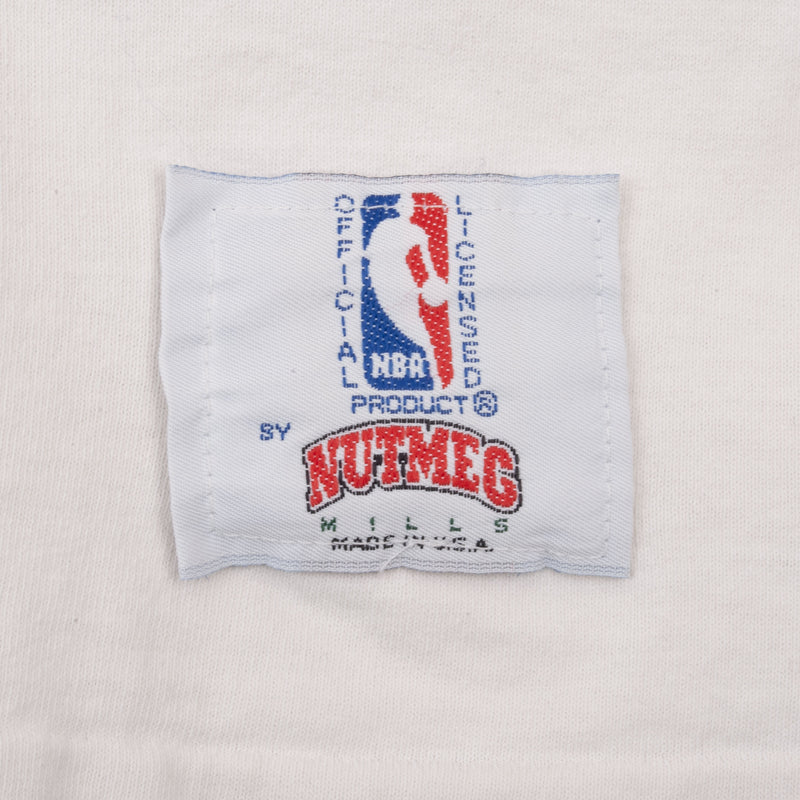 Vintage NBA Magic Johnson 32 Los Angeles Lakers Nutmeg Tee Shirt 1990S Size Large Made In USA With Single Stitch Sleeves.