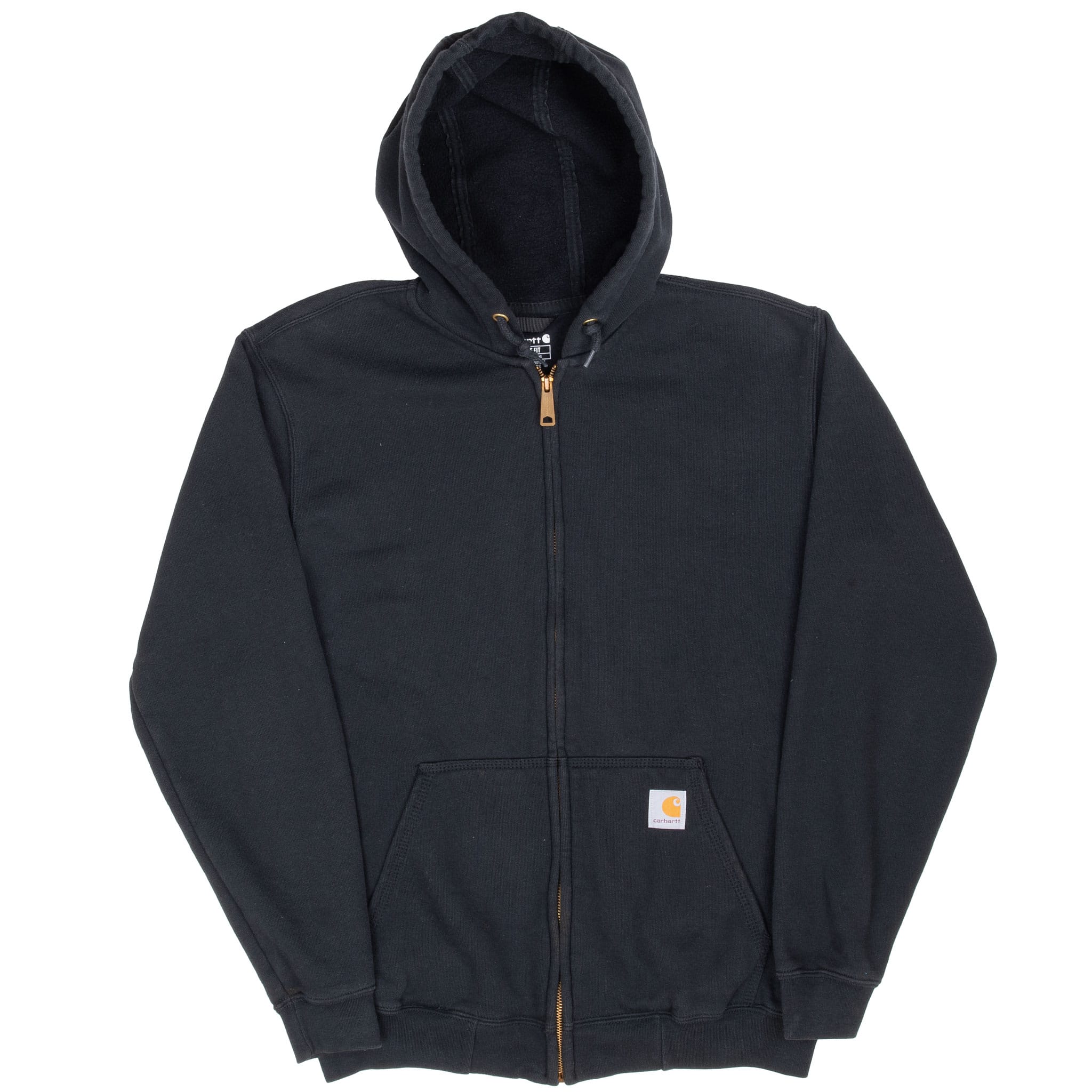 Vintage Carhartt Classic Black Full Zip Hoodie Sweatshirt Size Small