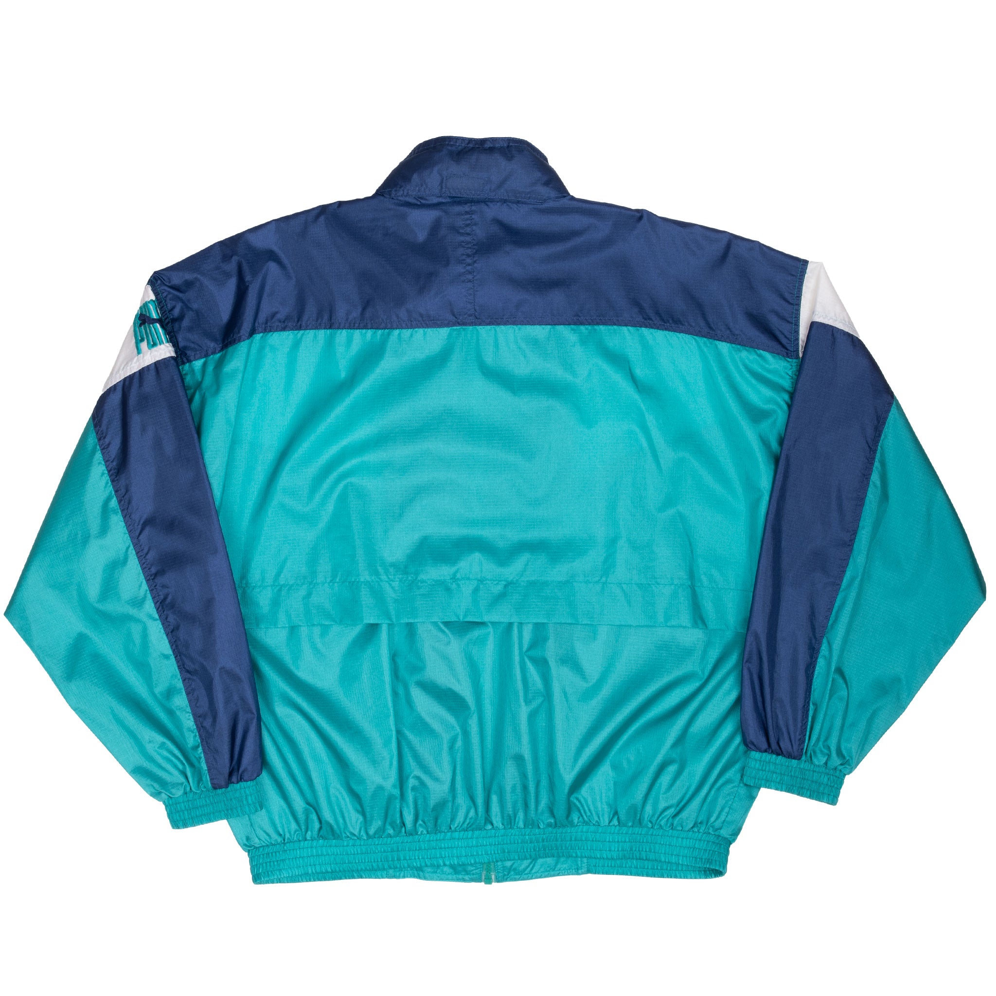 Vintage Puma Blue Neon Windbreaker Jacket 1980S Size XL