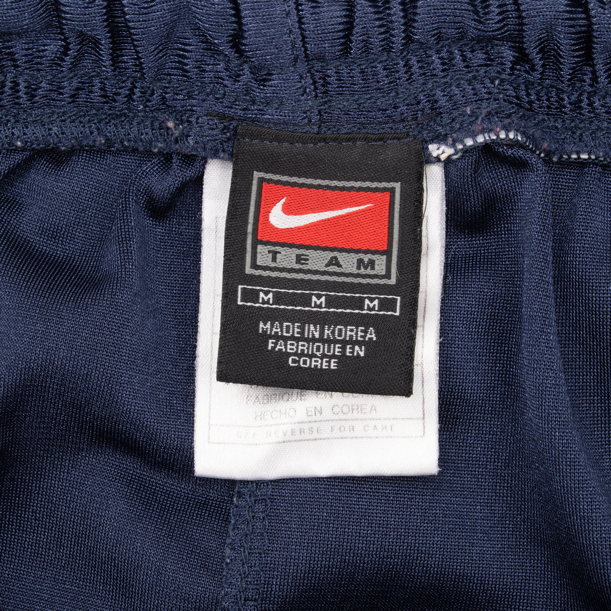 Vintage Nike Blue & White Classic Swoosh Track Shorts 1990S Size Medium