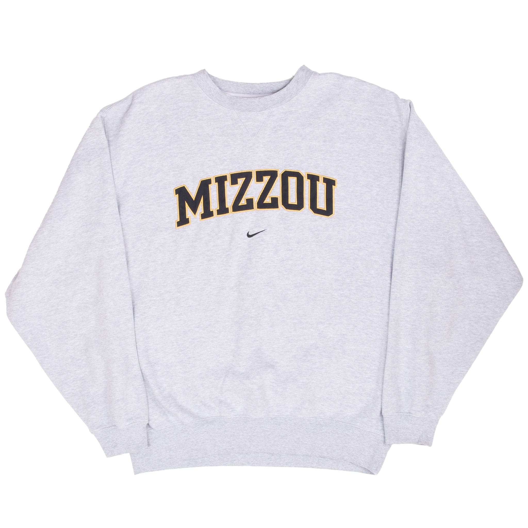 Vintage Nike Ncaa Missouri Mizzou Grey Crewneck Sweatshirt 1990S Size Large
