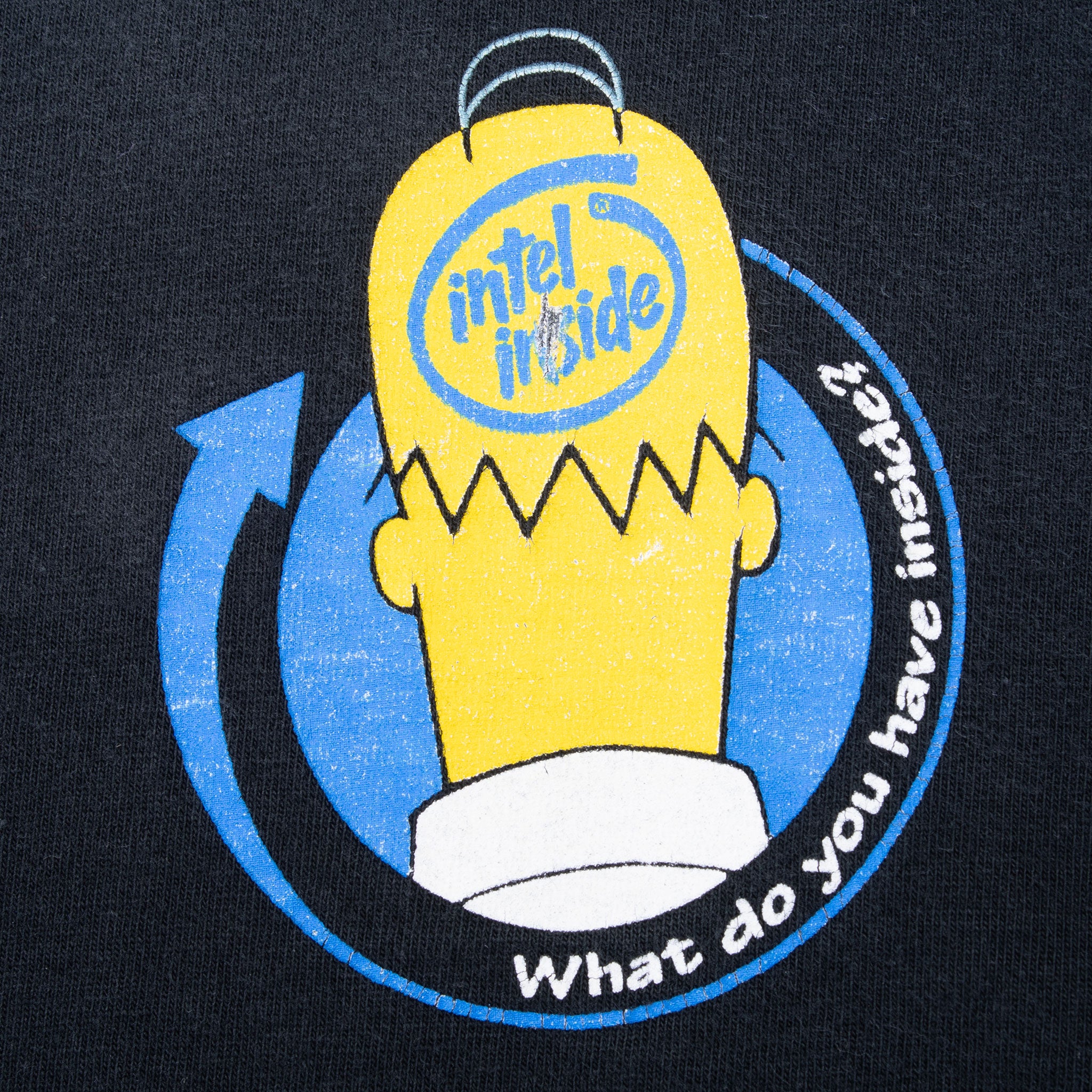 VINTAGE INTEL INSIDE HOMER SIMPSON TEE SHIRT 1990S LARGE