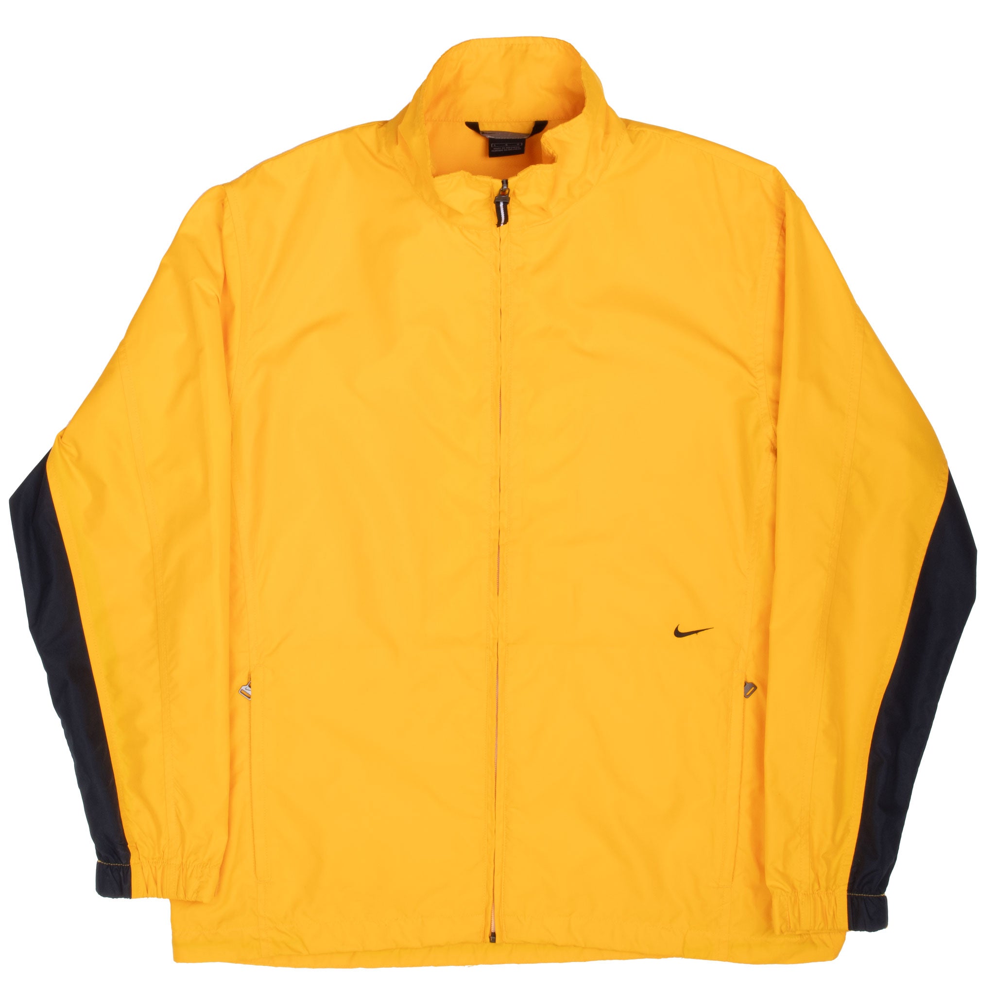 Vintage Nike Classic Swoosh Yellow Windbreaker Jacket 2000S Size Large