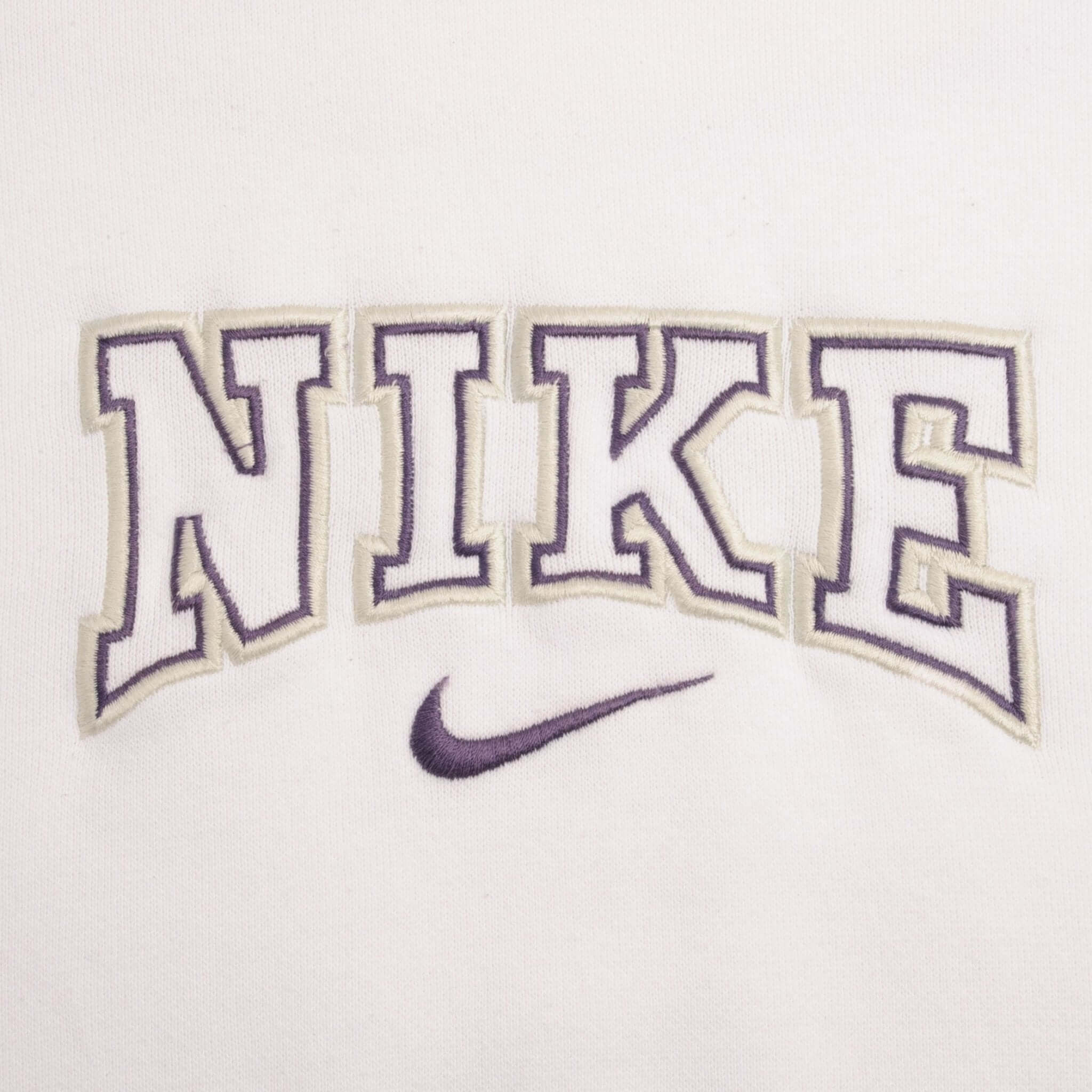 Vintage Nike Spellout Center Swoosh White Hoodie Sweatshirt 2000S Size XL