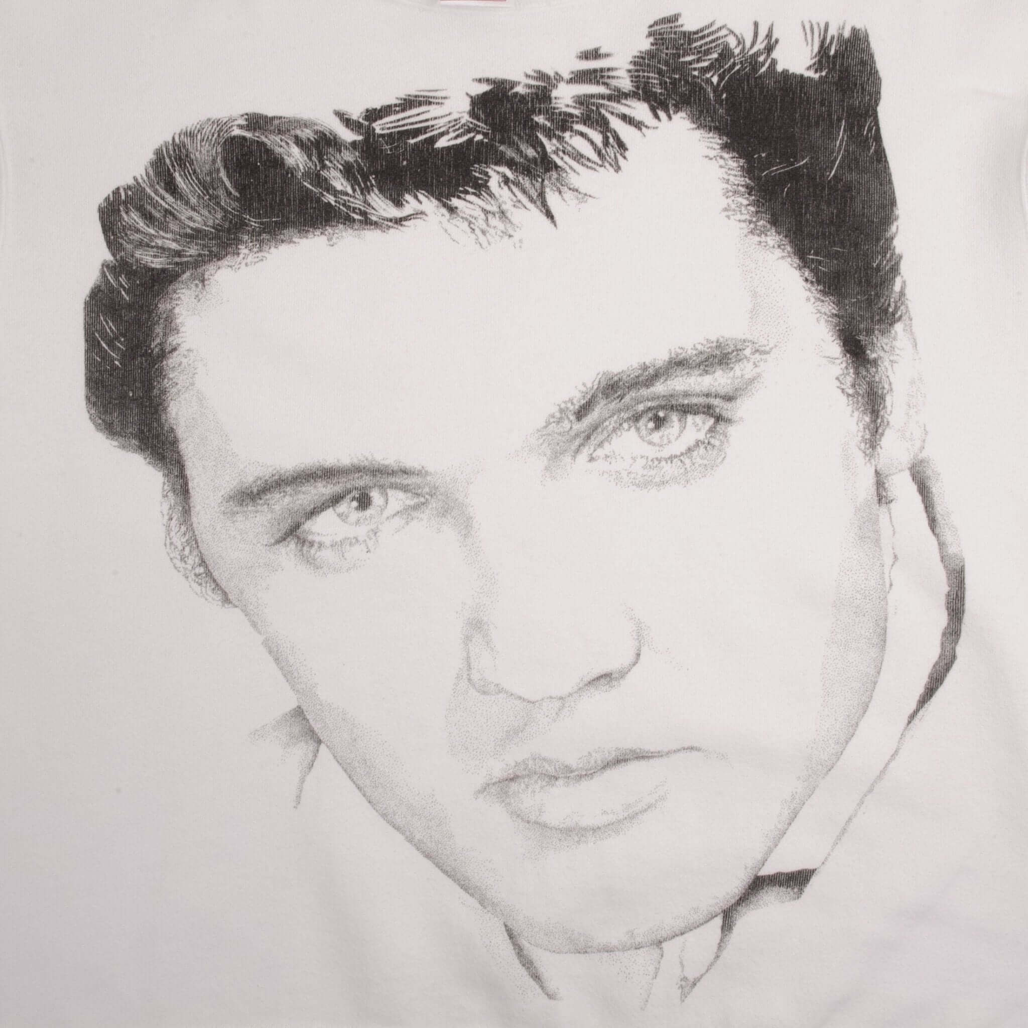 Vintage Elvis Presley 1990S White Sweatshirt Size Large Made In Usa