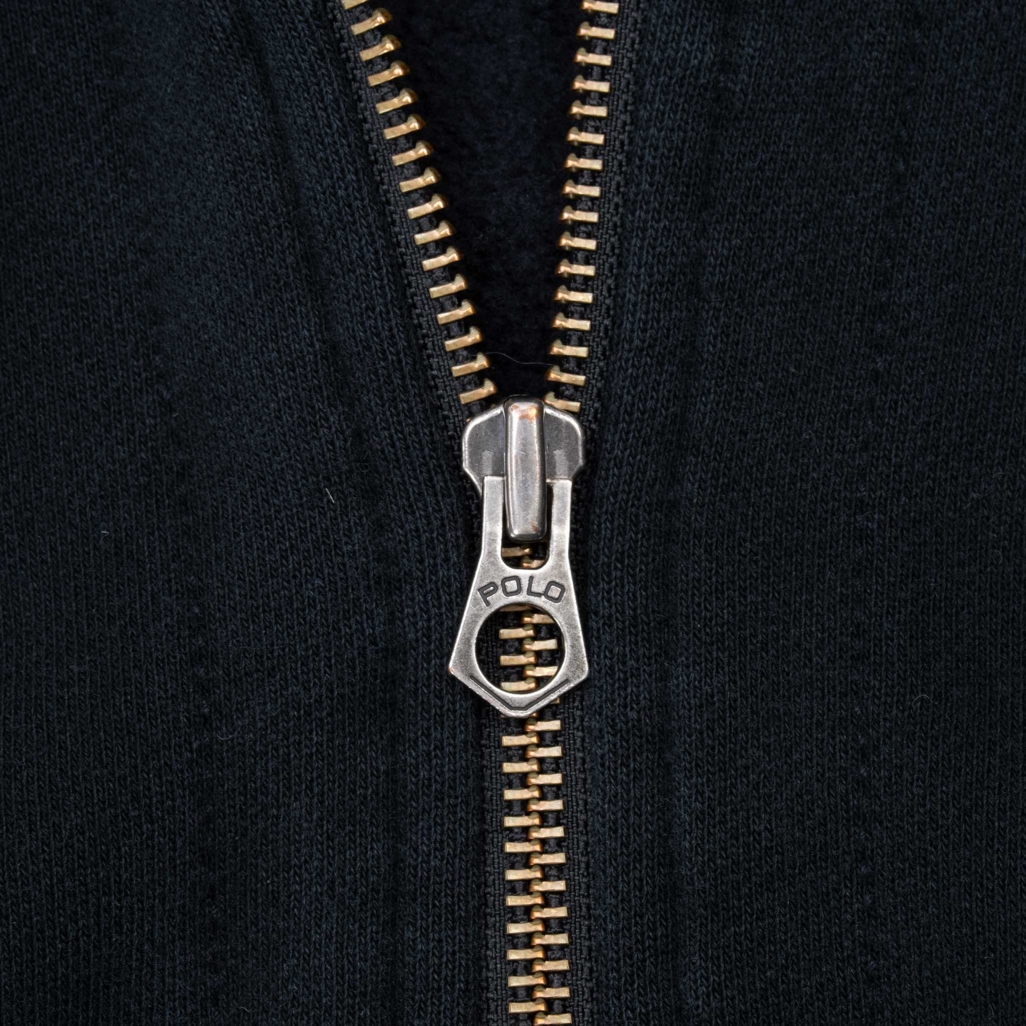 Vintage Ralph Lauren Full Zip Classic Black Hoodie Sweatshirt 1990S Size 3XL Tall