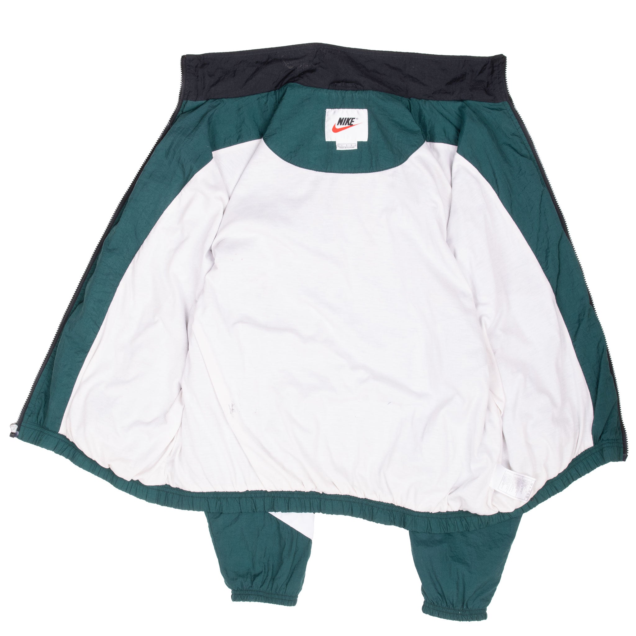 Vintage Nike Big Swoosh Green Windbreaker Jacket 1990S Size Large