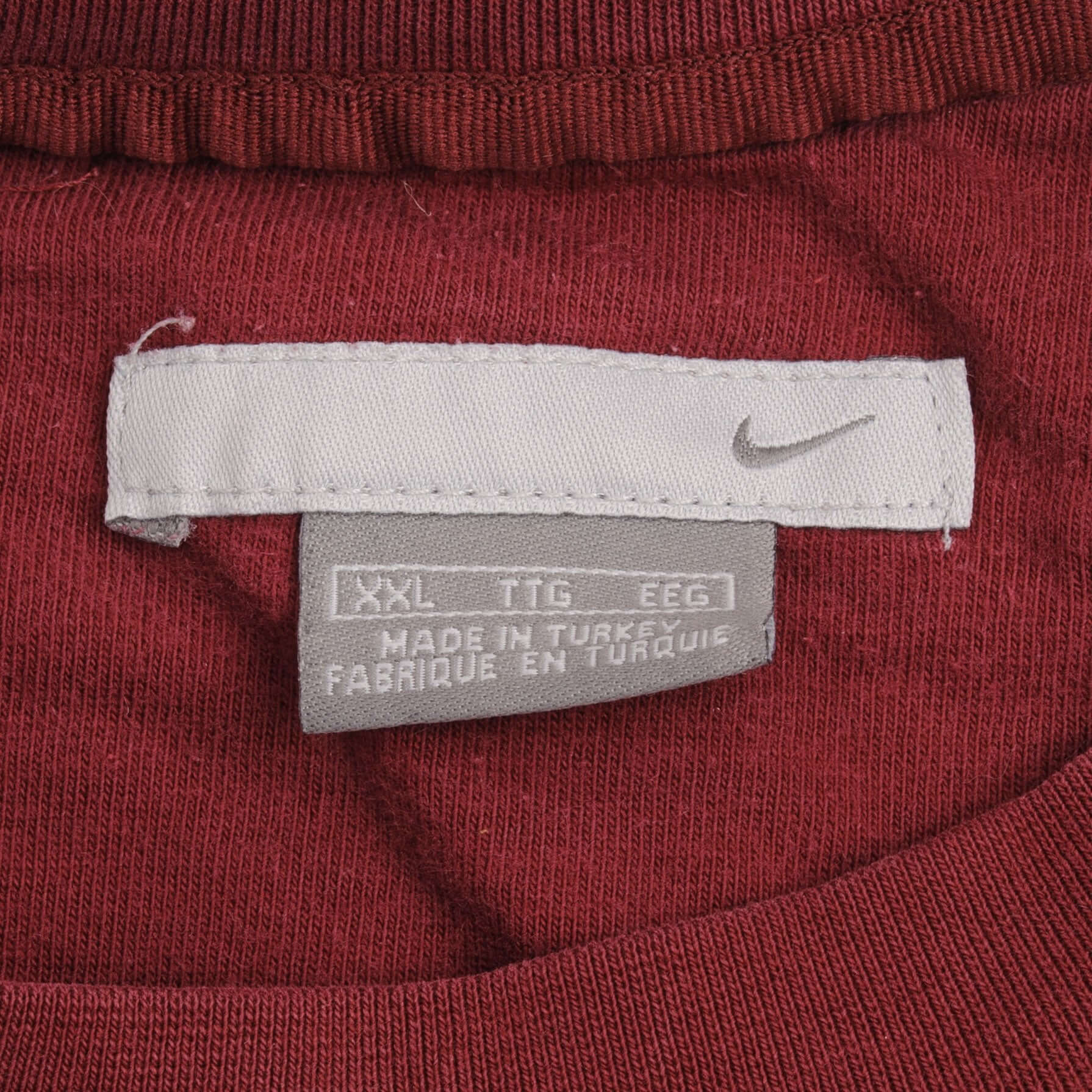 Vintage Red Burgundy Nike Classic Swoosh Sweatshirt 2000S Size 2XL