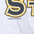 Close-up of 1995 NFL copyright mark beneath Pittsburgh Steelers chest print