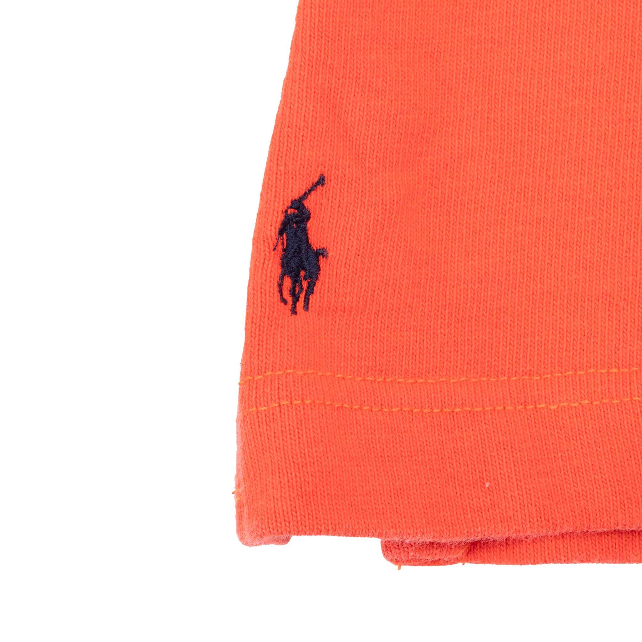 Vintage Ralph Lauren Orange Turtle Neck Long Sleeve Tee Shirt 1990S Size XL Made Usa