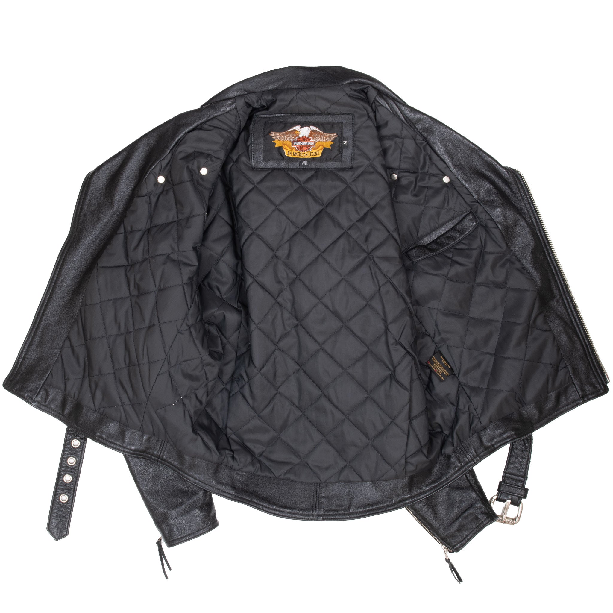 Vintage Harley Davidson Leather Motorcycle Jacket 2000S Size Medium Made In Usa