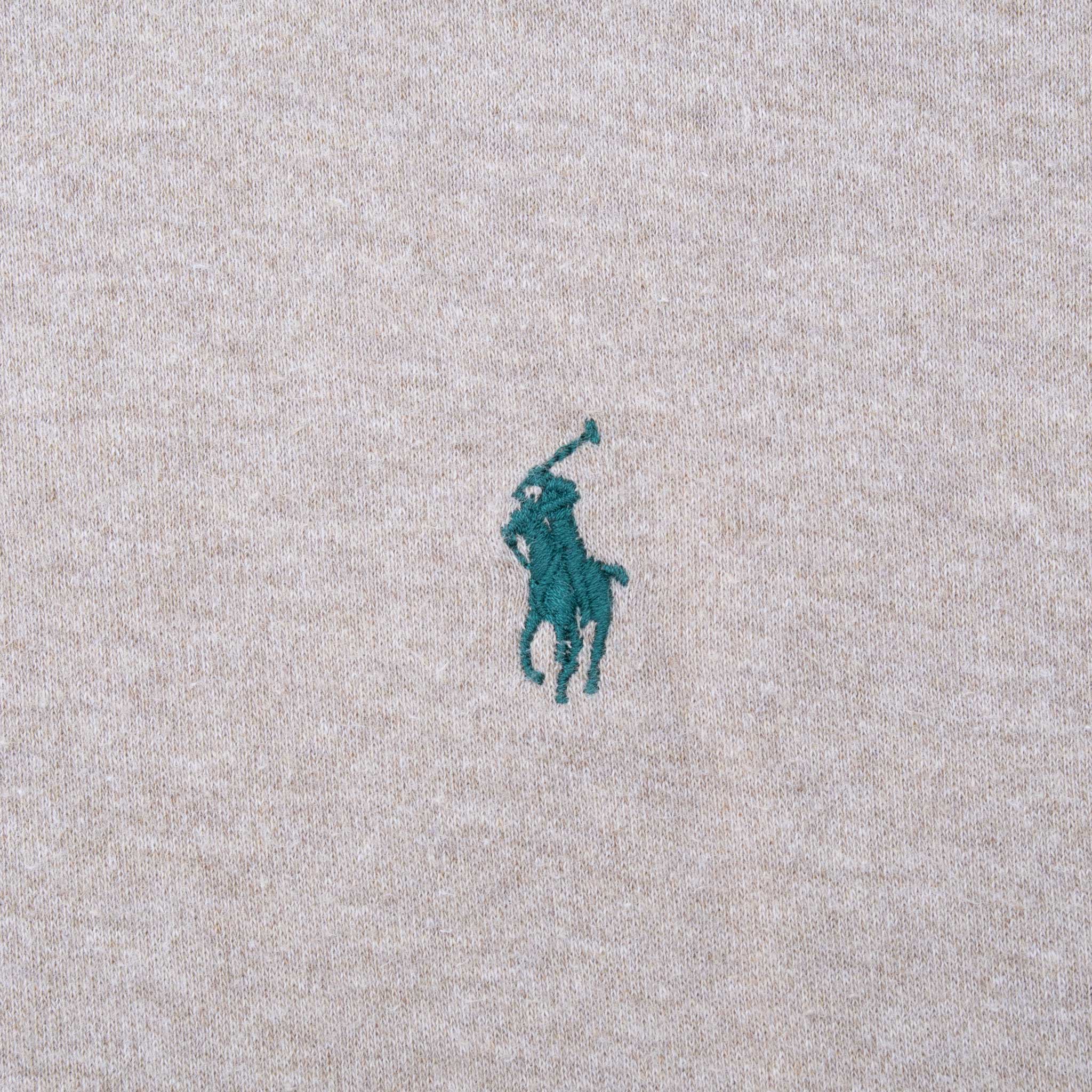 Vintage Ralph Lauren Beige Turtle Neck Long Sleeve Tee Shirt 1990S Large