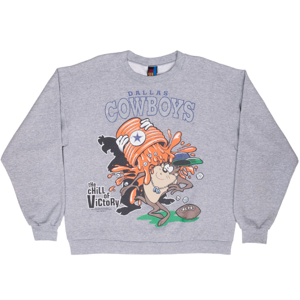 Vintage Nfl Dallas Cowboys Taz Looney Tunes 1994 Sweatshirt Size Large Made In Usa