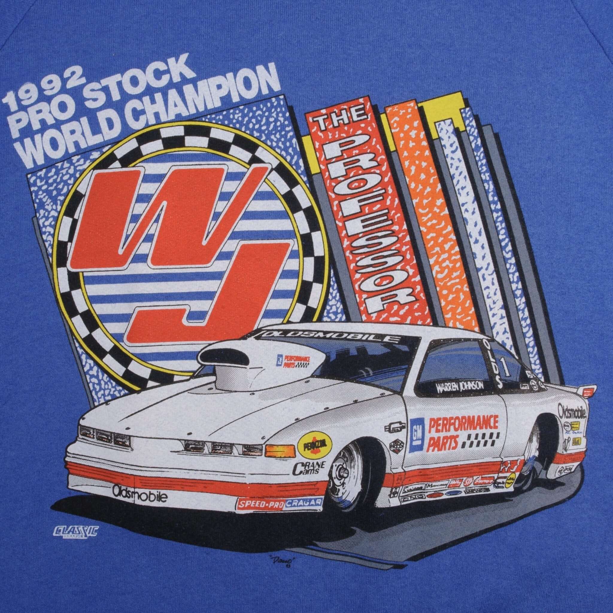 Vintage Pro Stock Racing Warren Johnson Champion 1992 Sweatshirt Size Large Made In USA