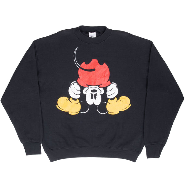 Vintage Disney Mickey Mouse 1990S Black Sweatshirt Size XL Made In Usa