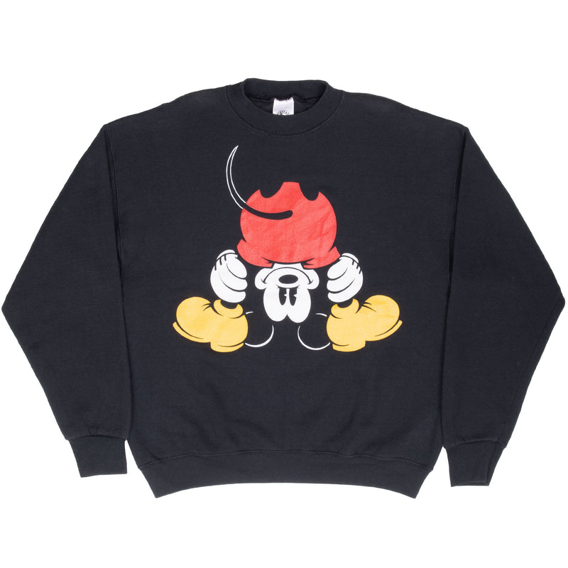 Vintage Disney Mickey Mouse 1990S Black Sweatshirt Size XL Made In Usa