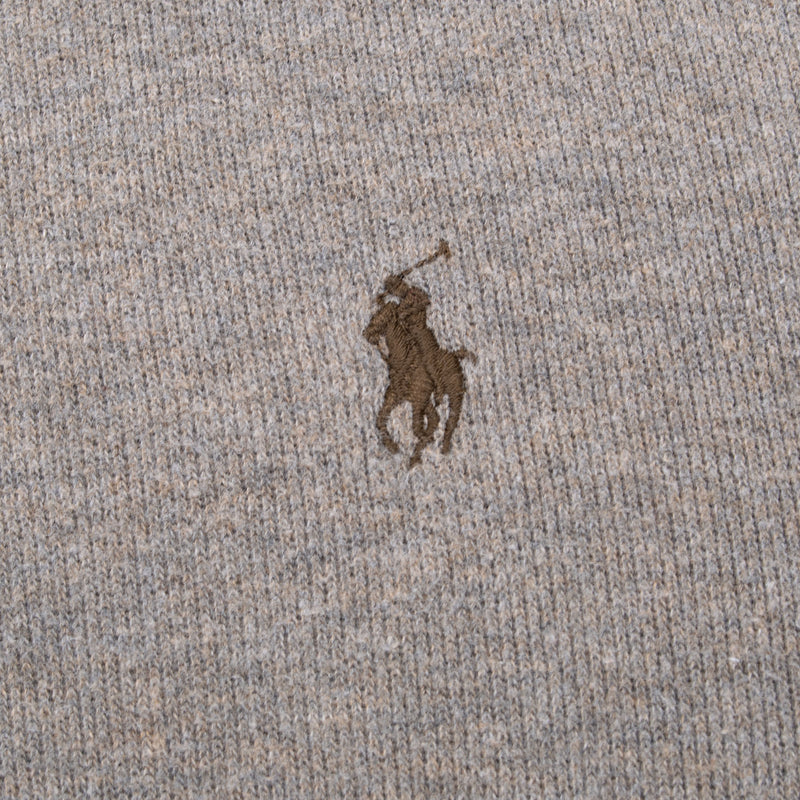 Vintage Polo Ralph Lauren Khaki Green Quarter 1/4 Zip Sweater 1990S Size Large