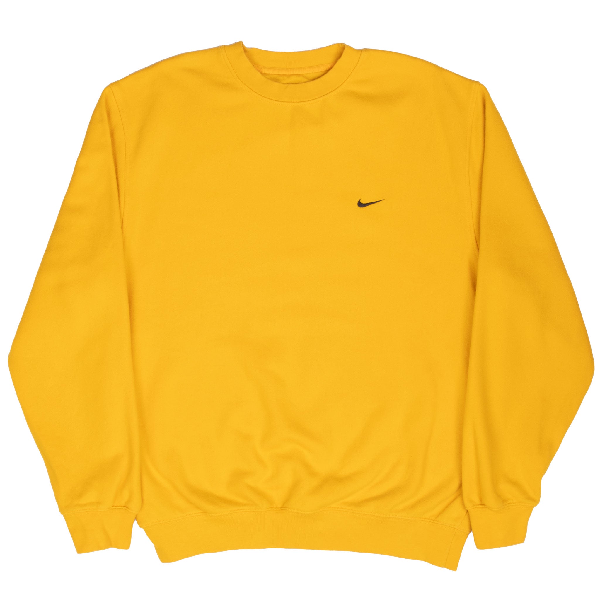 Vintage Nike Classic Swoosh Yellow Sweatshirt 2000S Size Large