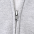 Close-up of metal YKK zipper on gray Harley-Davidson hoodie
