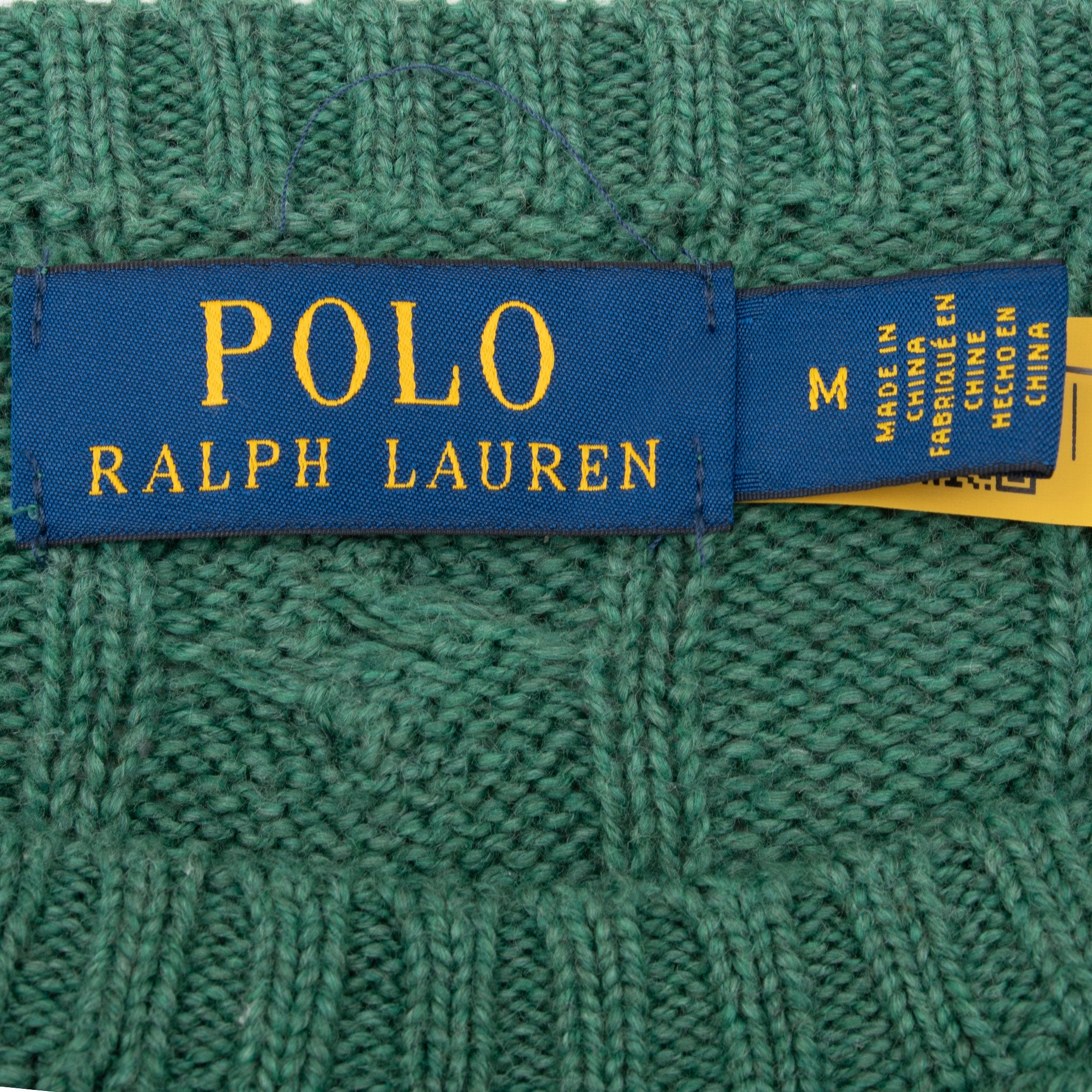 Vintage Polo Ralph Lauren Green Knit Sweater Size Medium Deadstock
