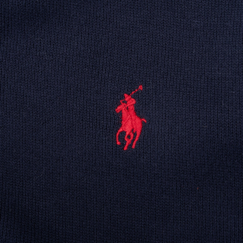 Vintage Polo Ralph Lauren Navy Blue Quarter 1/4 Zip Sweater 1990s Size Large