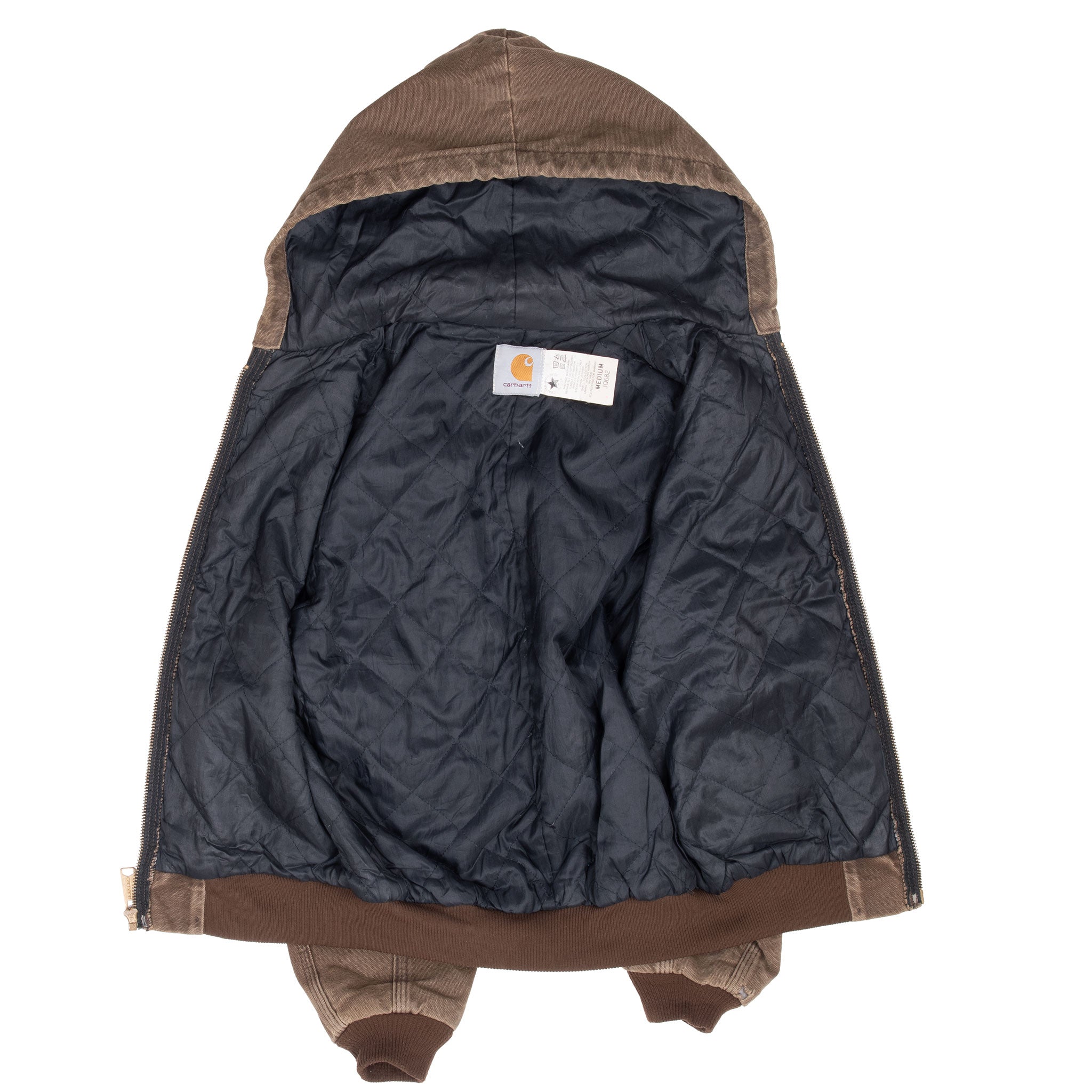 Vintage Carhartt Brown Active Worker Kids Jacket JQ682 1990S Size Medium Youth Made In Usa
