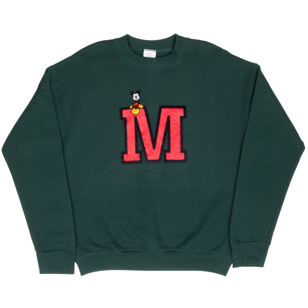 Vintage Disney Mickey Mouse 1990S Pine Green Sweatshirt Size Medium Made In USA