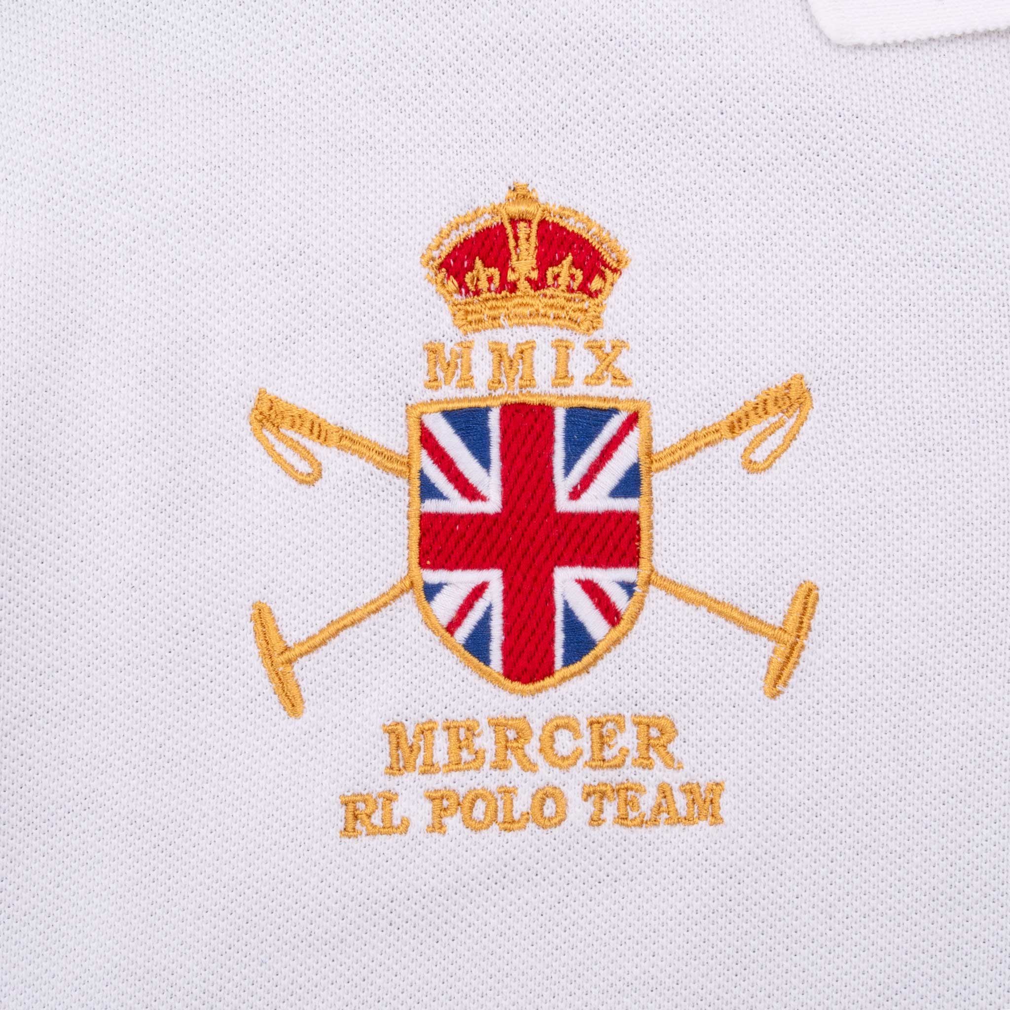 Vintage Ralph Lauren Mercer Rl Team Polo White Shirt 2009 Size XL