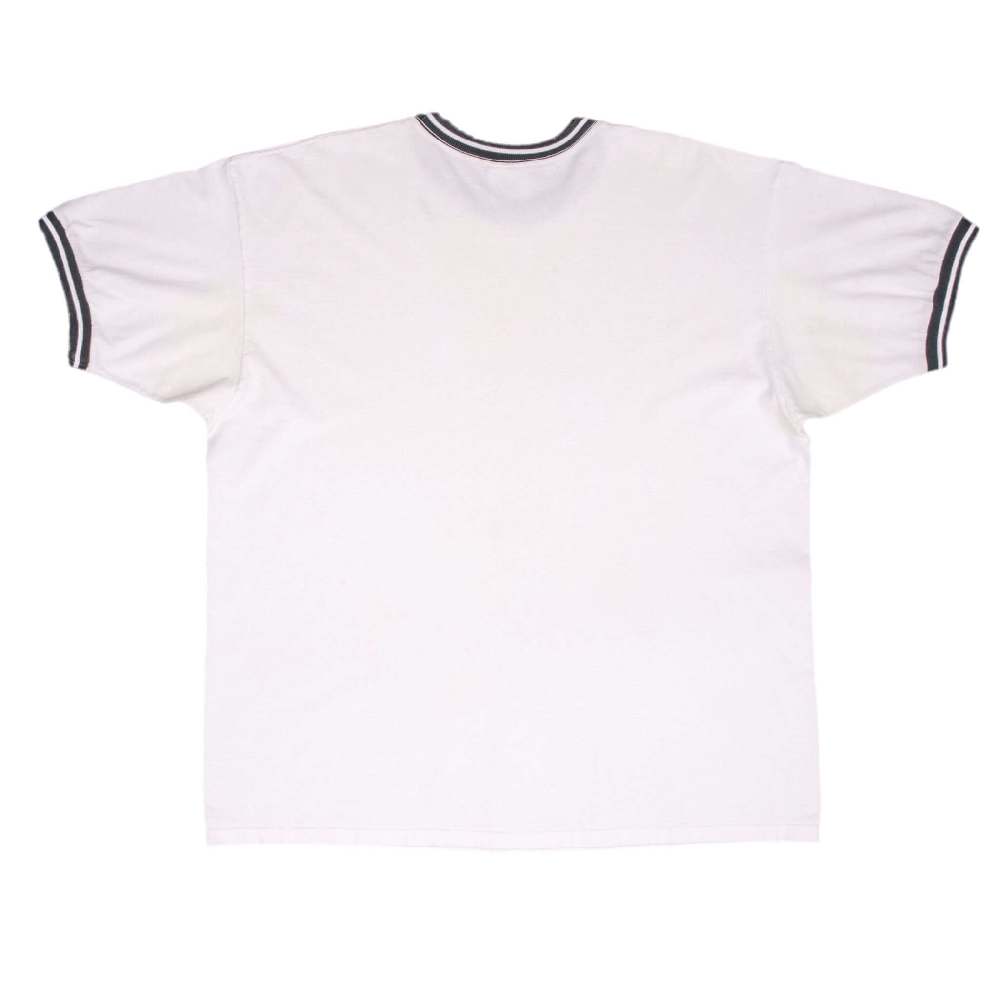 Vintage Nike Classic Neck Swoosh White Tee Shirt 1990S Size XL