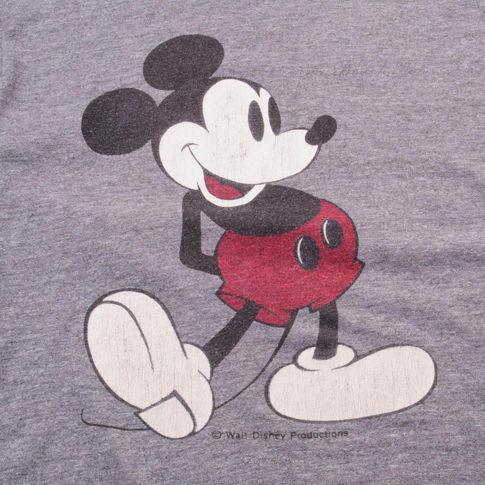 Vintage Grey Disney Mickey Mouse 1980S Tee Shirt Size Small.