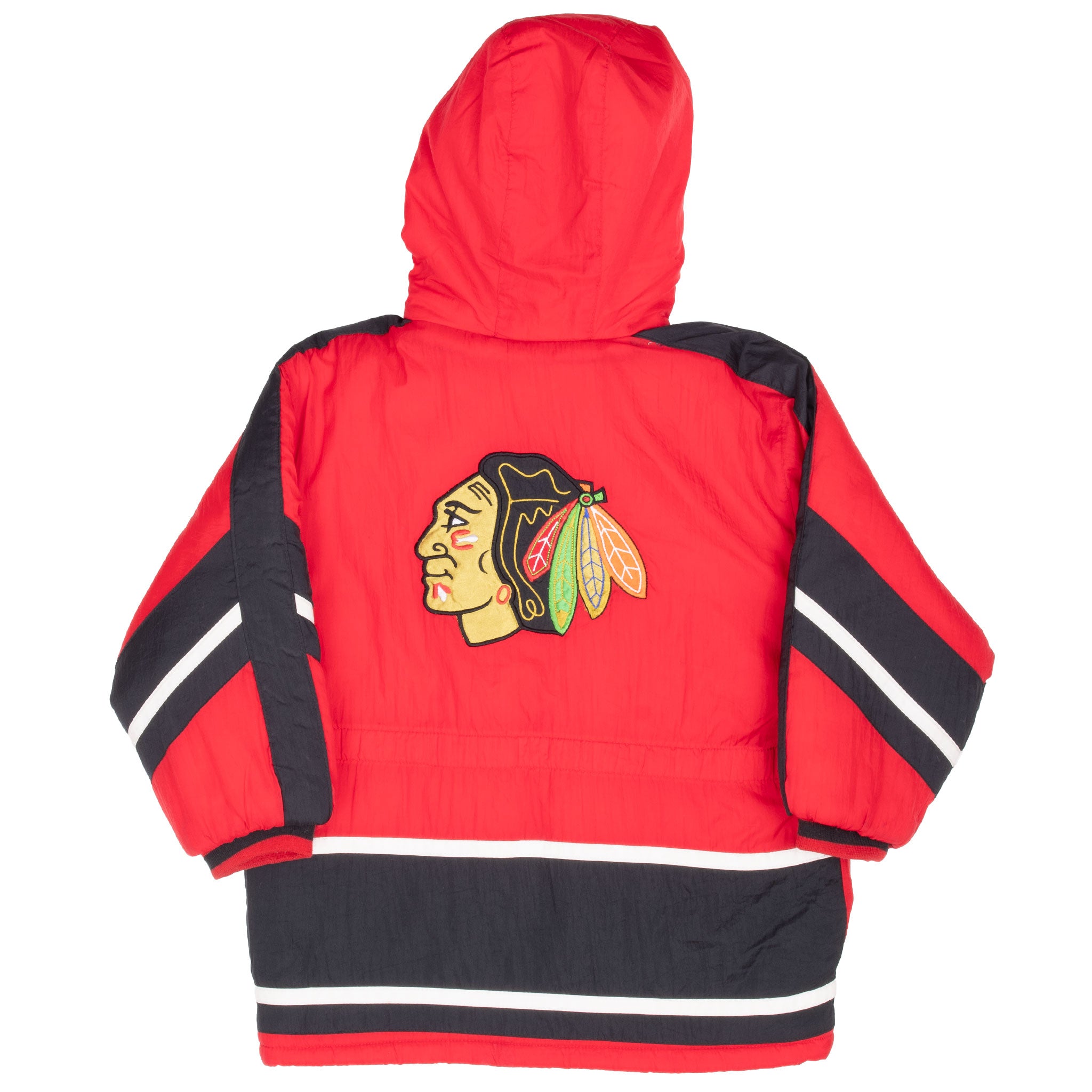 Vintage Nhl Chicago Blackhawk Heavy Windbreaker Jacket 1990S Size 7 Years
