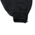 Close-up of black elastic ankle cuff and zipper detail