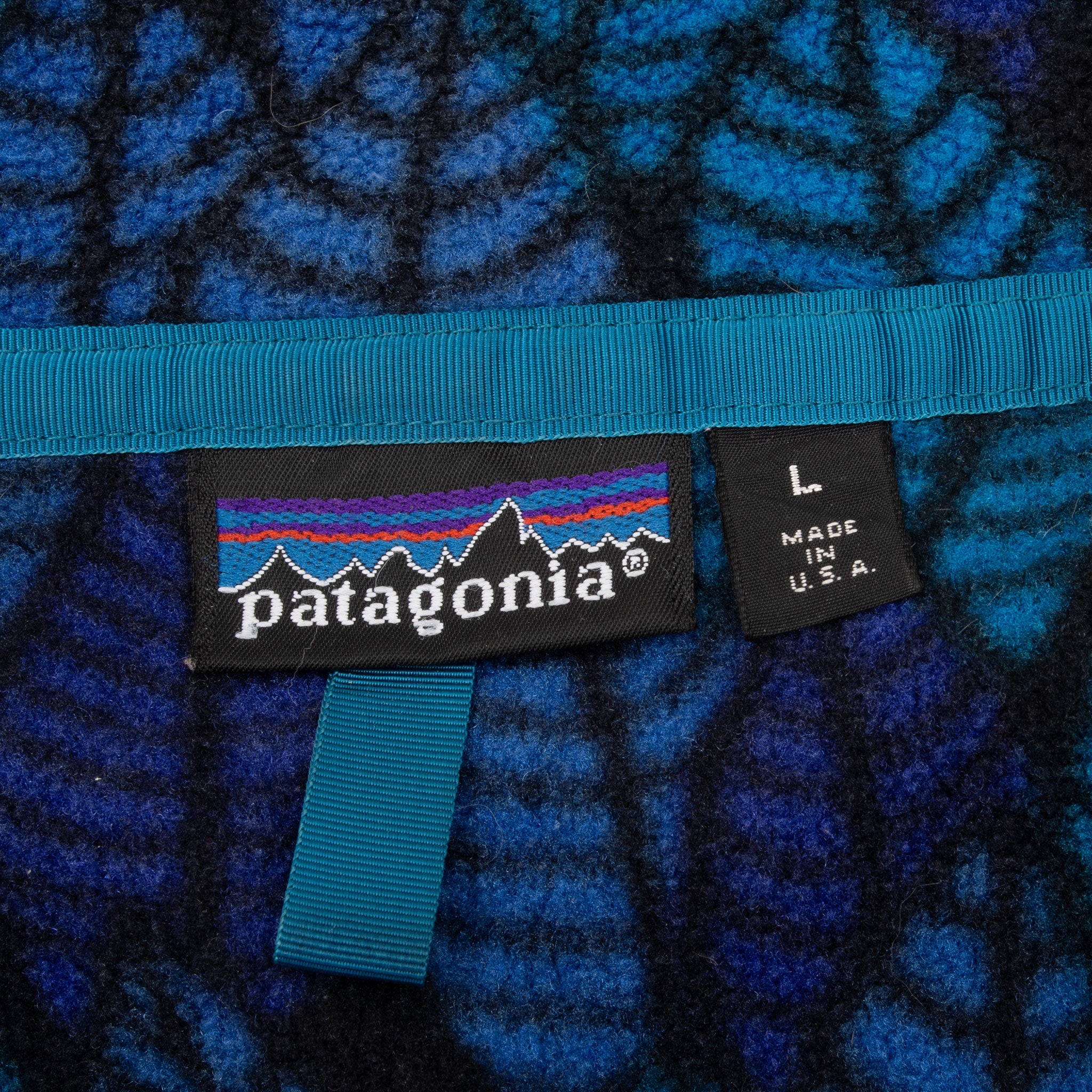 Vintage Patagonia Snap T Leaf Monogram Fleece Pullover 1990S Size Large Made In Usa