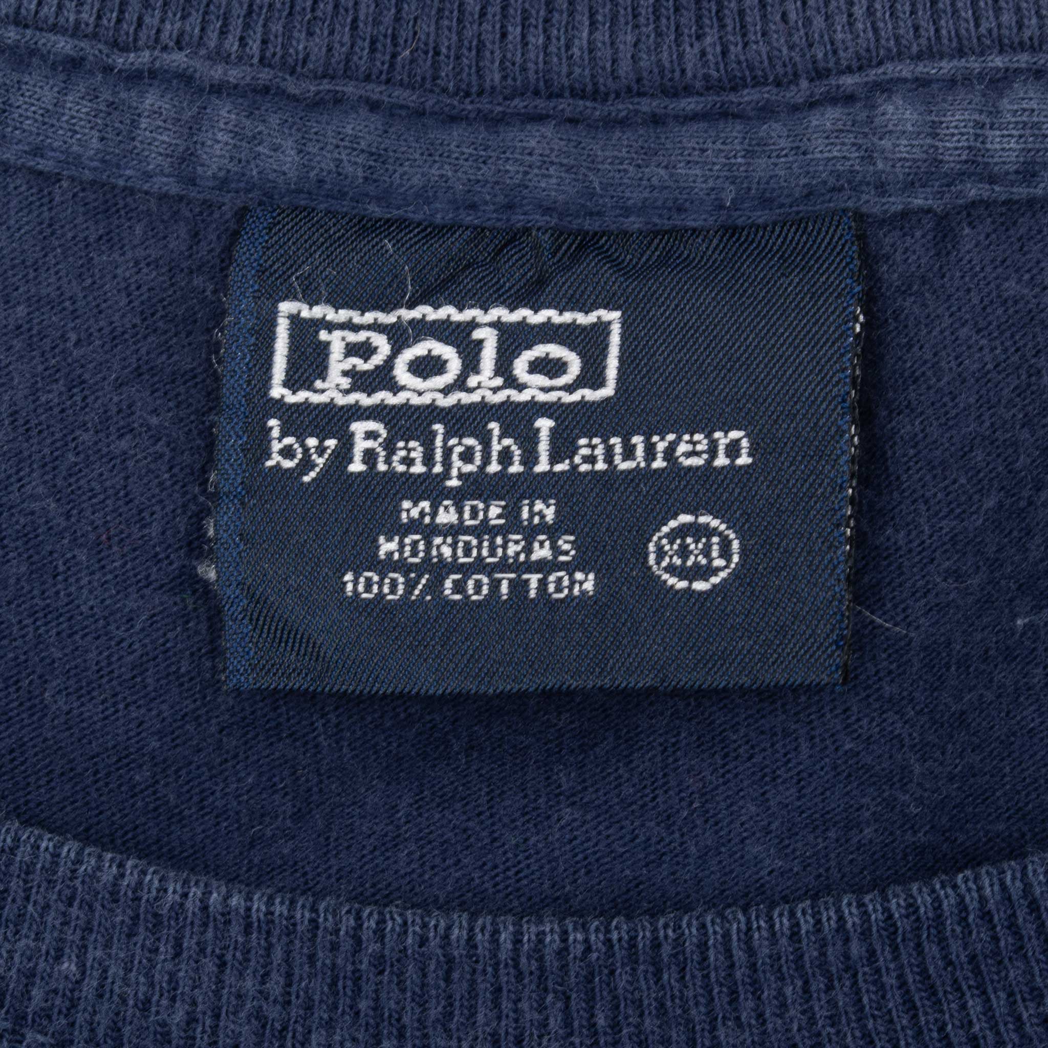 Vintage Polo Ralph Lauren Classic Navy Blue Tee Shirt 1990S Size 2XL