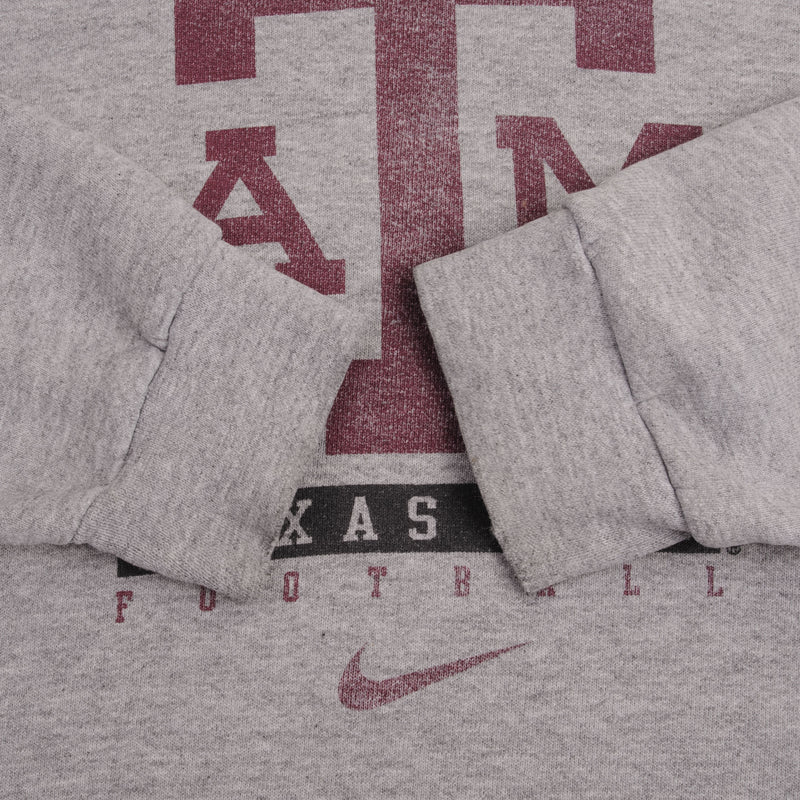 Vintage Nike Center Swoosh Texas A&M University Gray Sweatshirt Size XL 1990S Made In USA