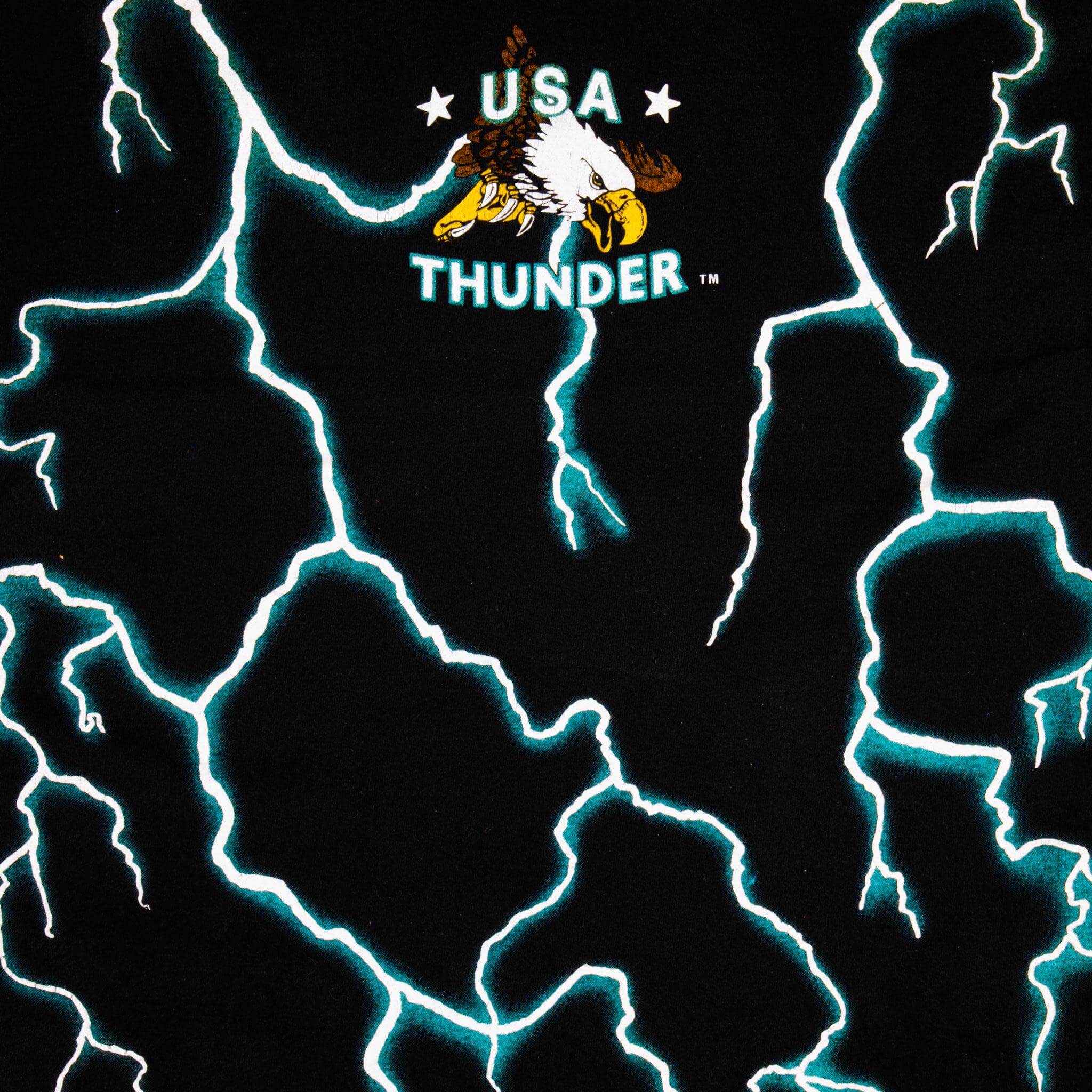 Vintage Animal Print All Over Print USA Thunder Las Vegas Tee Shirt 1990s Size Large Brazos Sportswear