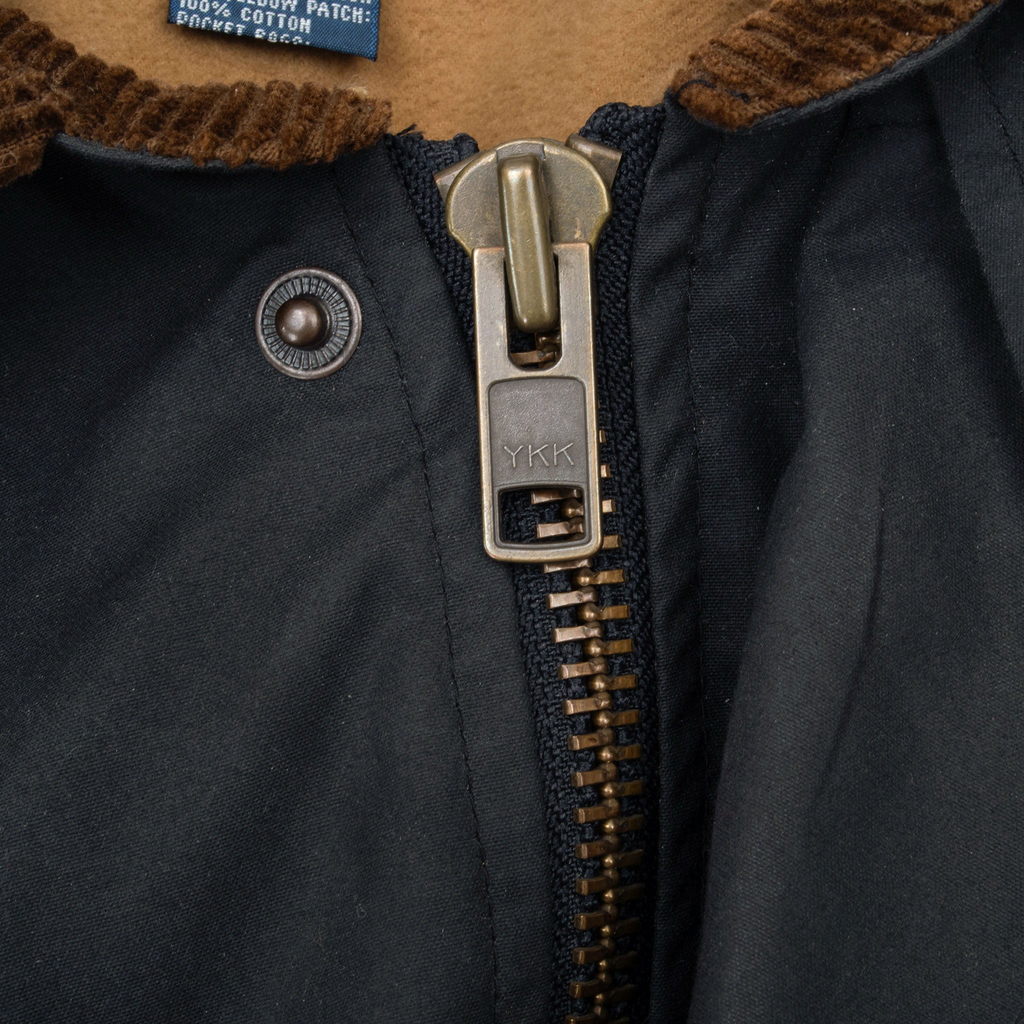 Vintage Polo Ralph Lauren Black Wax Coat Jacket 1990S Size Large