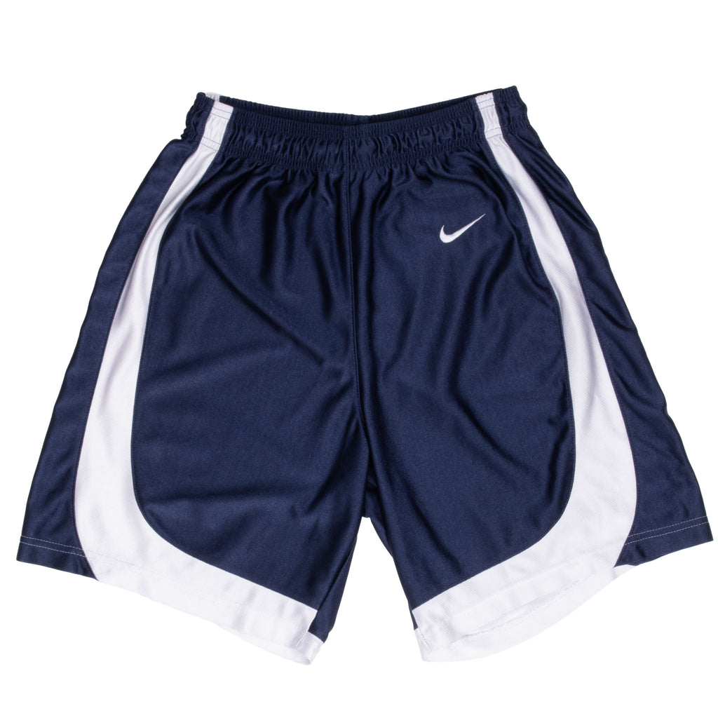 Vintage Nike Blue & White Classic Swoosh Track Shorts 1990S Size Medium