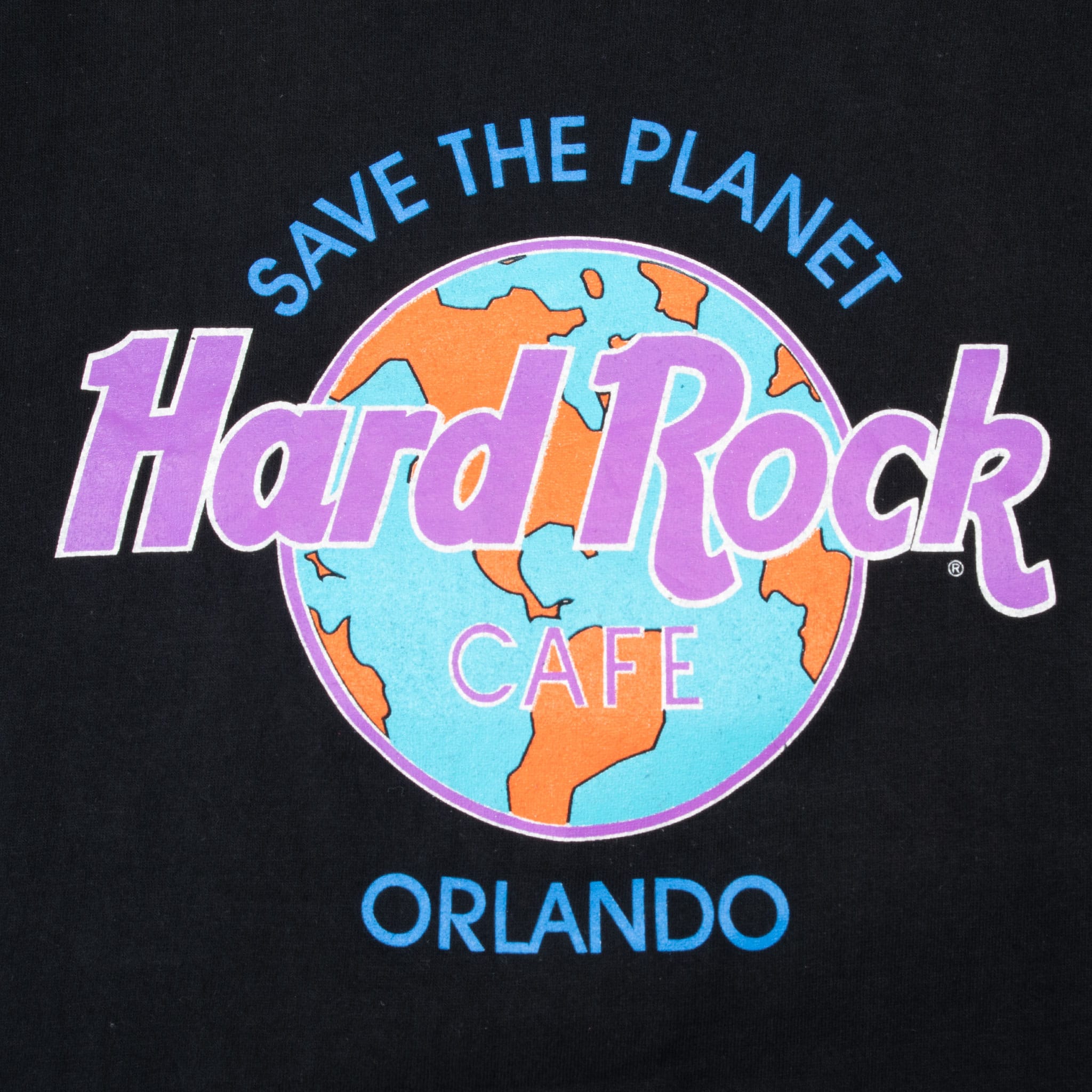 Vintage Hard Rock Cafe Save The Planet Orlando Tee Shirt 1990S Size XL Made In USA With Single Stitch Sleeves