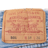 Vintage Levis 501 Indigo Blue Jeans 1990S Size 37X31 Made In Usa With A Medium Wash

Size on Tag is 38X36 Actual Size Is 37X31

Not Original Hem

Back button #552