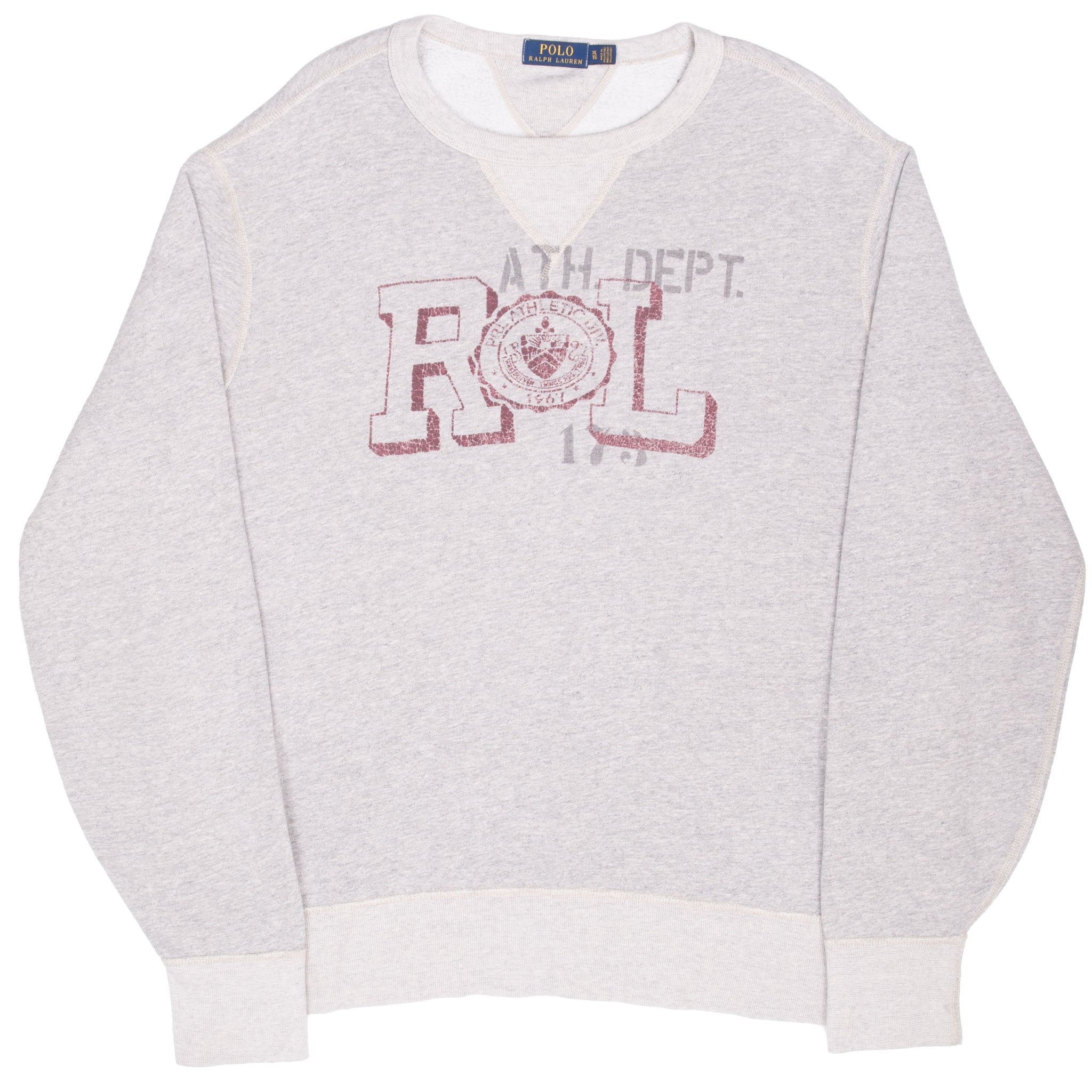 Vintage Ralph Lauren Grey Athletic Department Crewneck Sweatshirt Size Xl