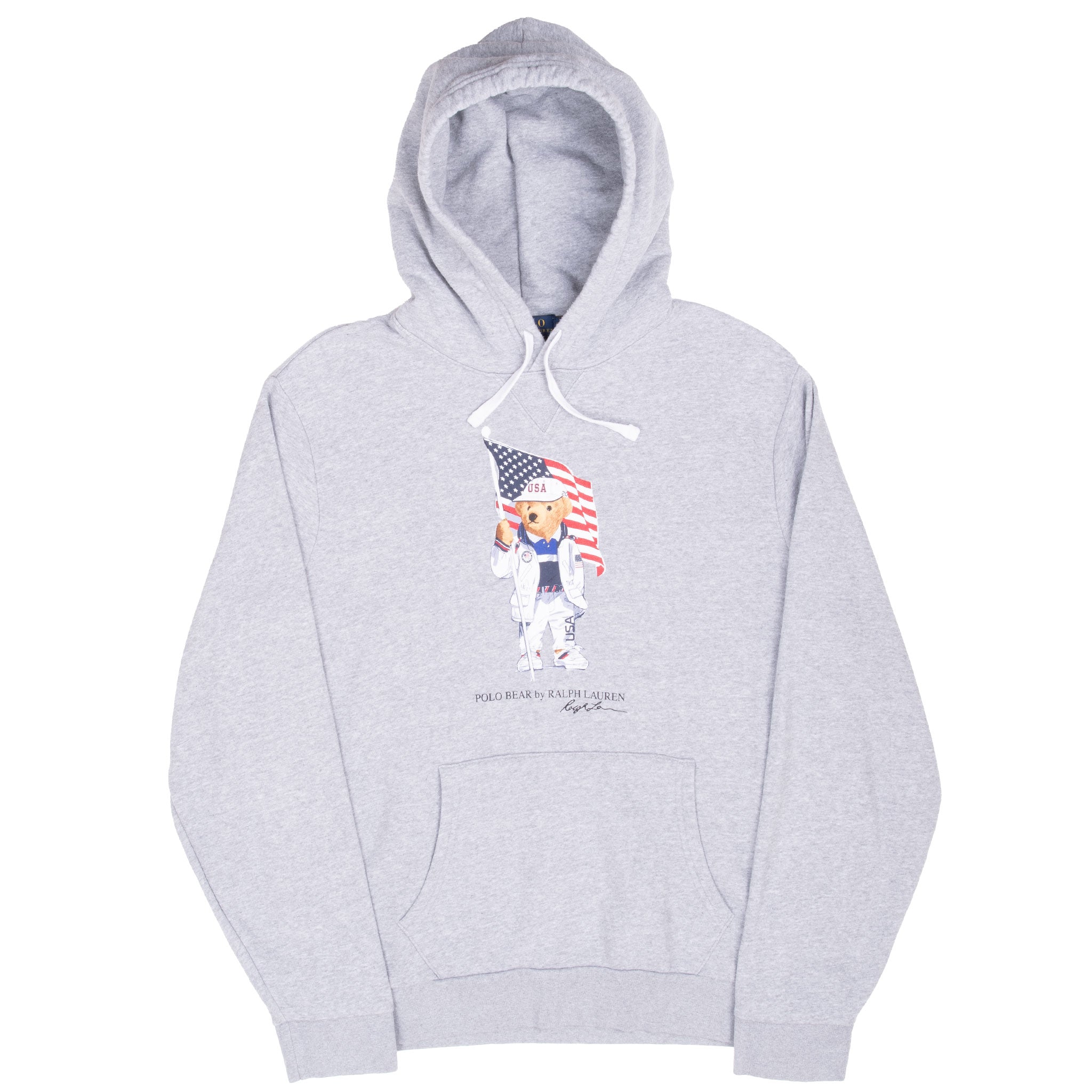 Vintage Ralph Lauren Polo Bear Team Usa Olympics 2020 Hoodie Sweatshirt Size Large