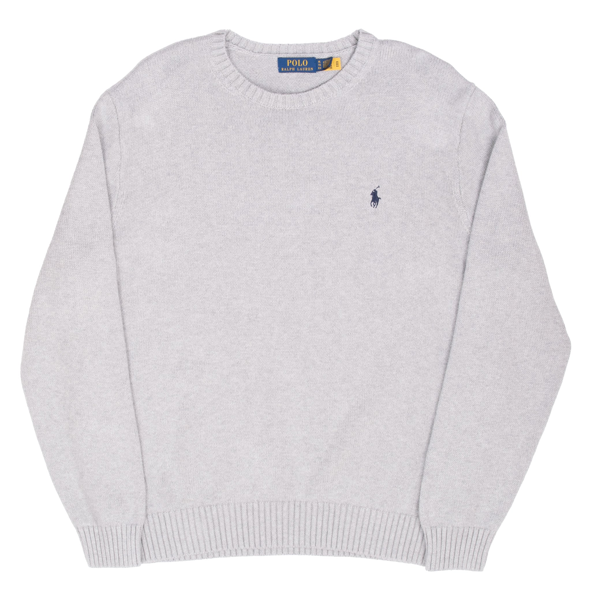 Vintage Ralph Lauren Grey Knit Sweater Crewneck Size XL