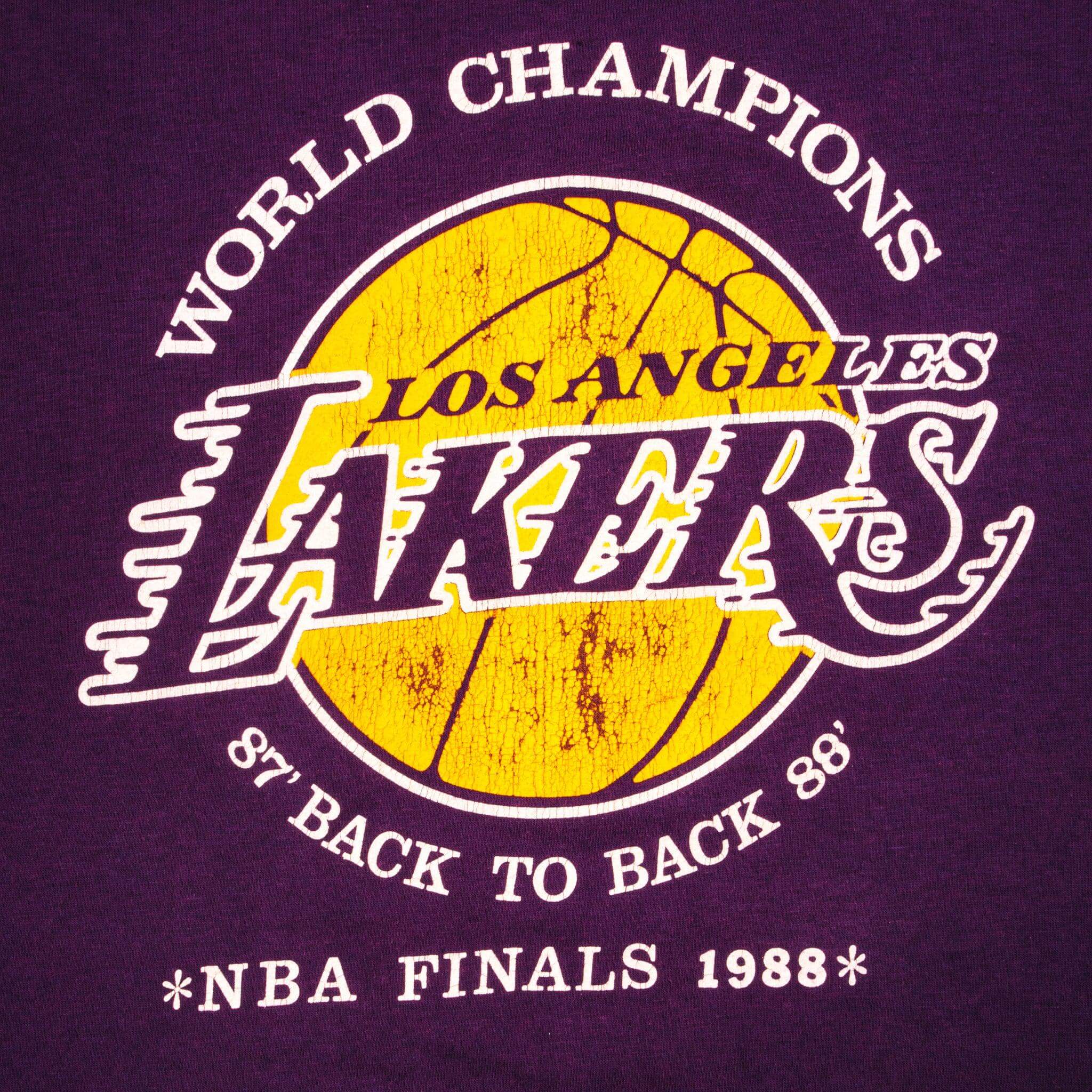 VINTAGE NBA LOS ANGELES LAKERS TEE SHIRT 1988 SIZE MEDIUM